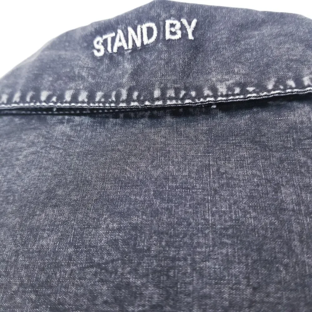 One Teaspoon Stand By Black Chambray Pintuck Shirt Dress - Picture 3 of 14